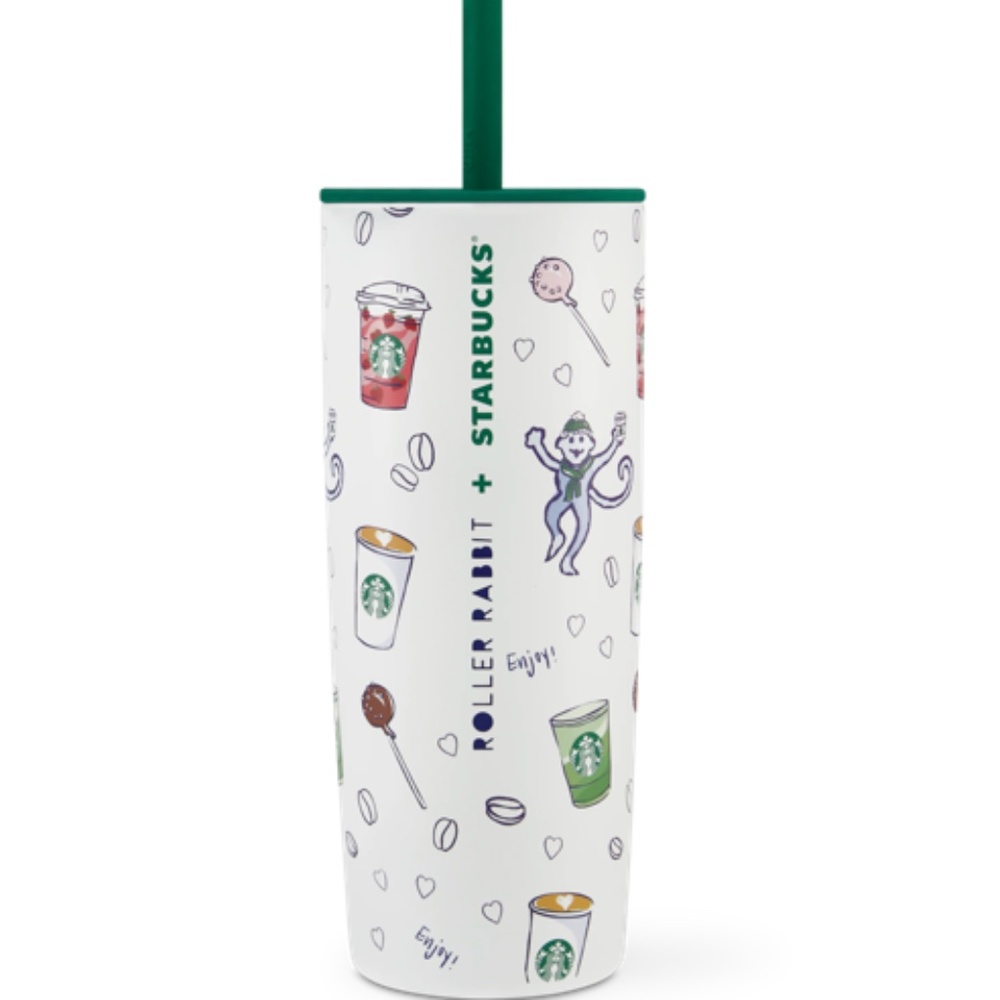 Starbucks x Roller Rabbit Stainless Steel Tumbler Cup Holiday Christmas 2025